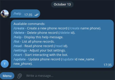 New article about CRUD-L for Telegram bot