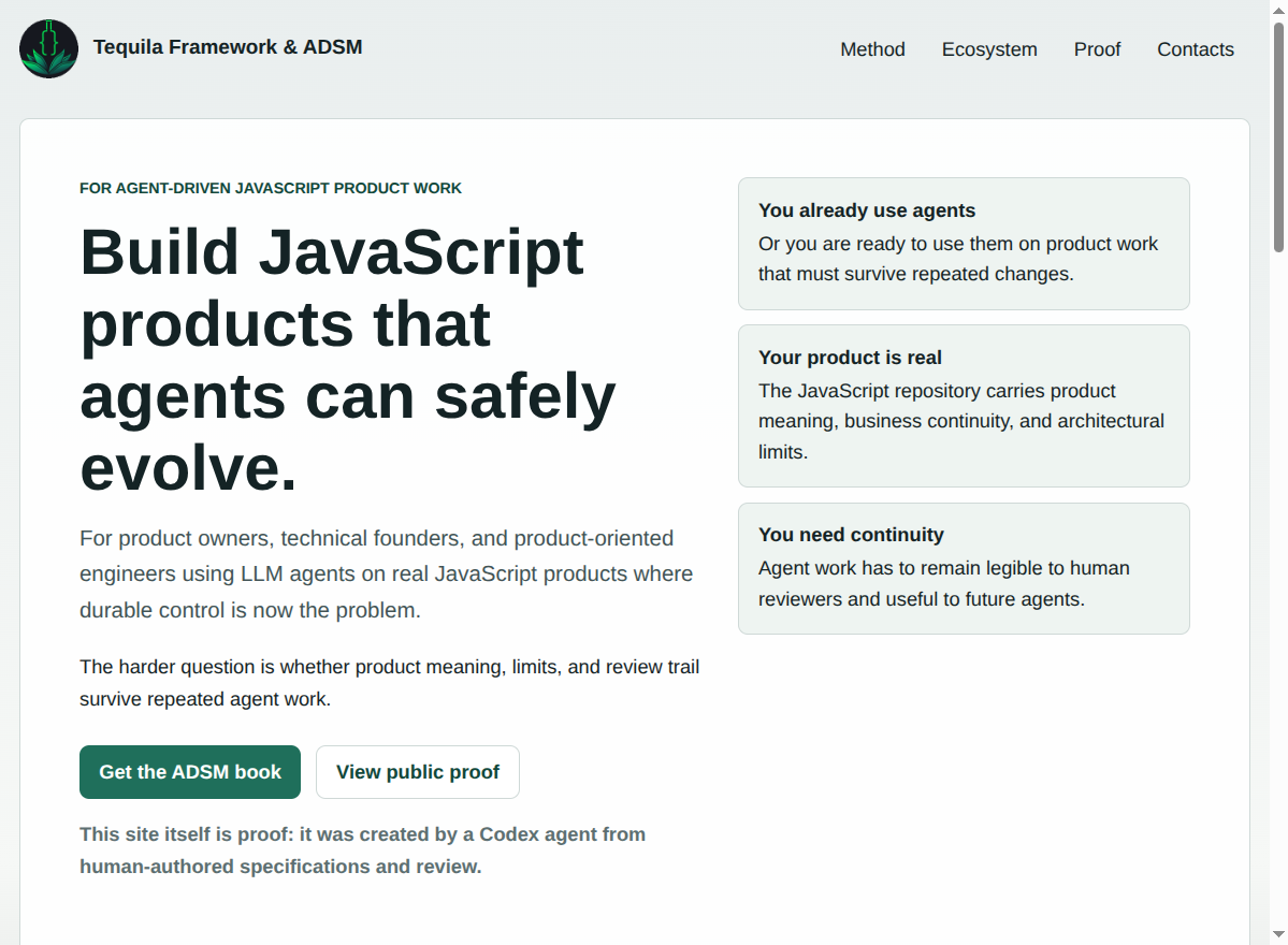I updated teqfw.com with a Codex agent